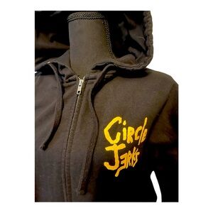 Band zip up hoodie. Circle Jerks band merch. Punk hoodie